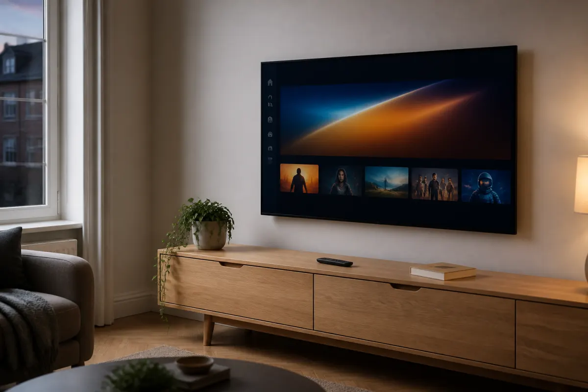 Living room TV ready for Flash 4K IPTV setup
